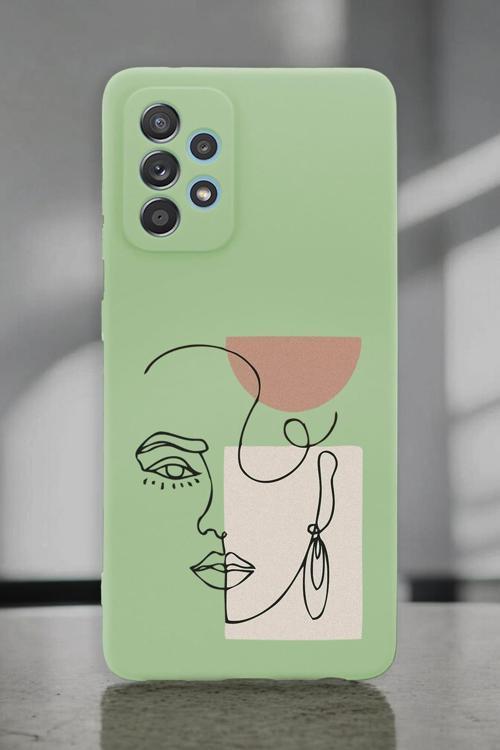 Samsung A72 Uyumlu Women Art Desenli Premium Silikonlu Lansman Telefon Kılıfı