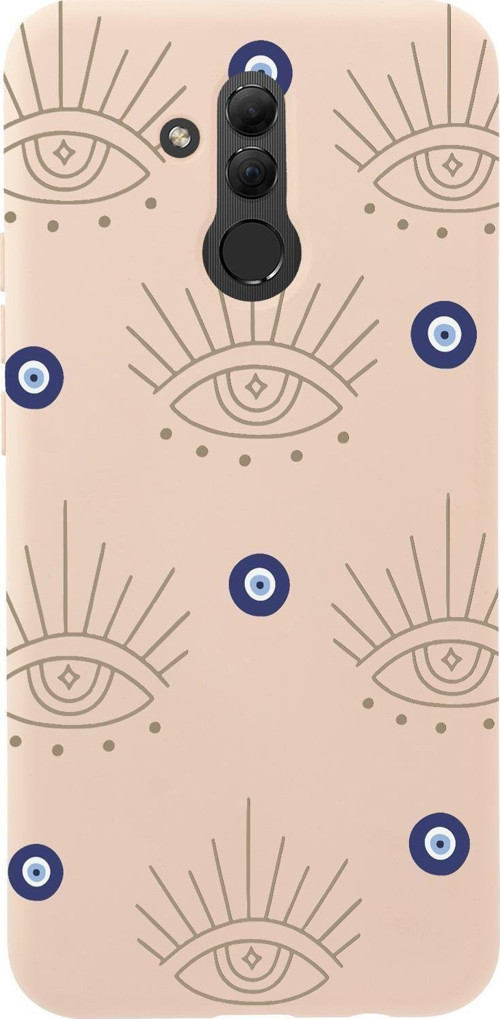 Huawei Mate 20 Lite Uyumlu Evil Eye Desenli Premium Silikonlu Telefon Kılıfı