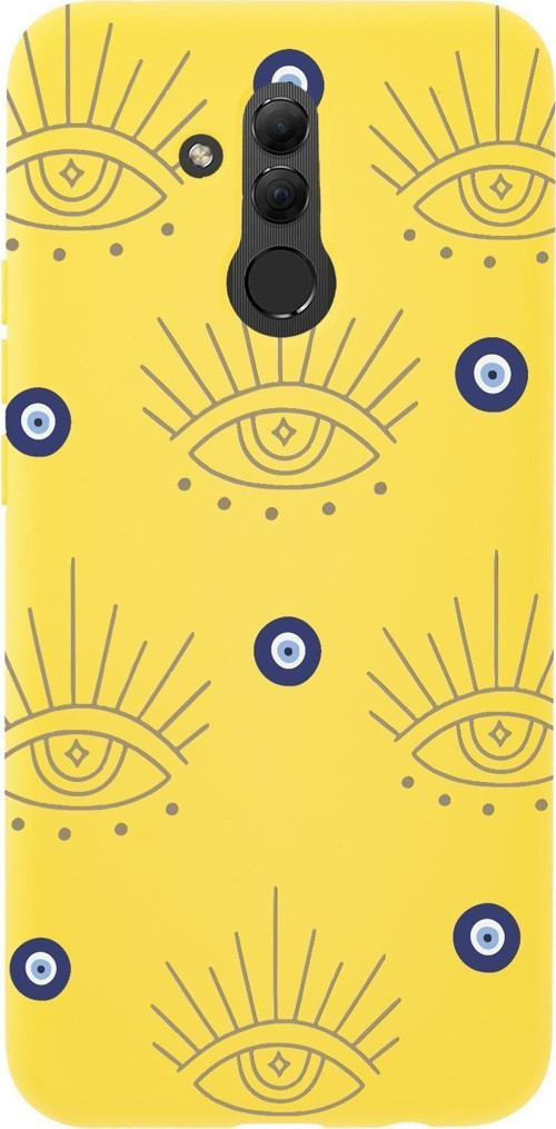 Huawei Mate 20 Lite Uyumlu Evil Eye Desenli Premium Silikonlu Telefon Kılıfı