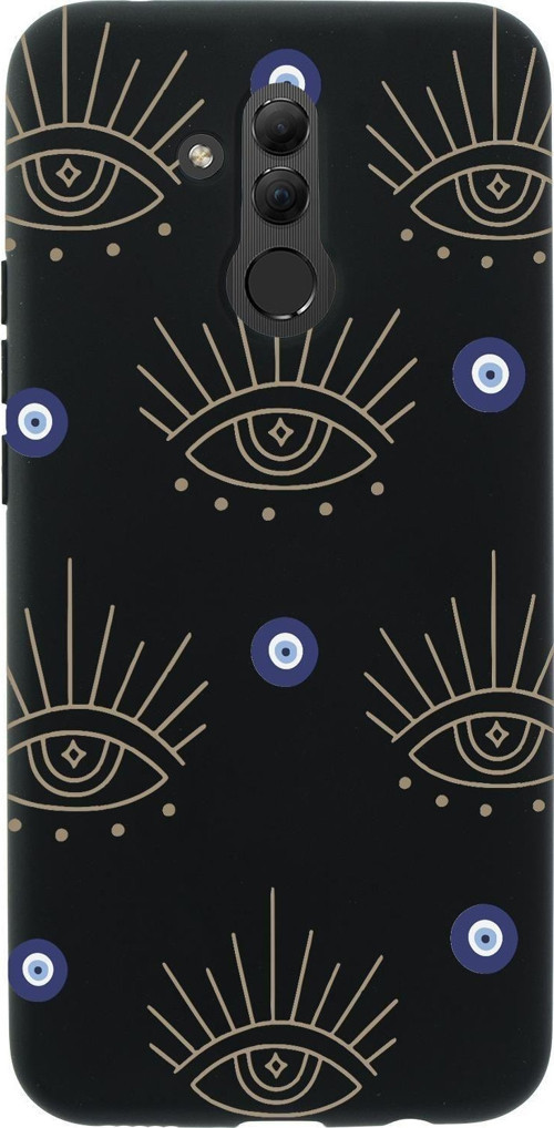 Huawei Mate 20 Lite Uyumlu Evil Eye Desenli Premium Silikonlu Telefon Kılıfı