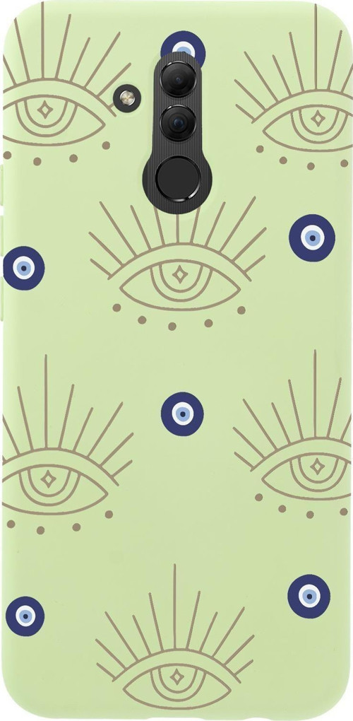 Huawei Mate 20 Lite Uyumlu Evil Eye Desenli Premium Silikonlu Telefon Kılıfı