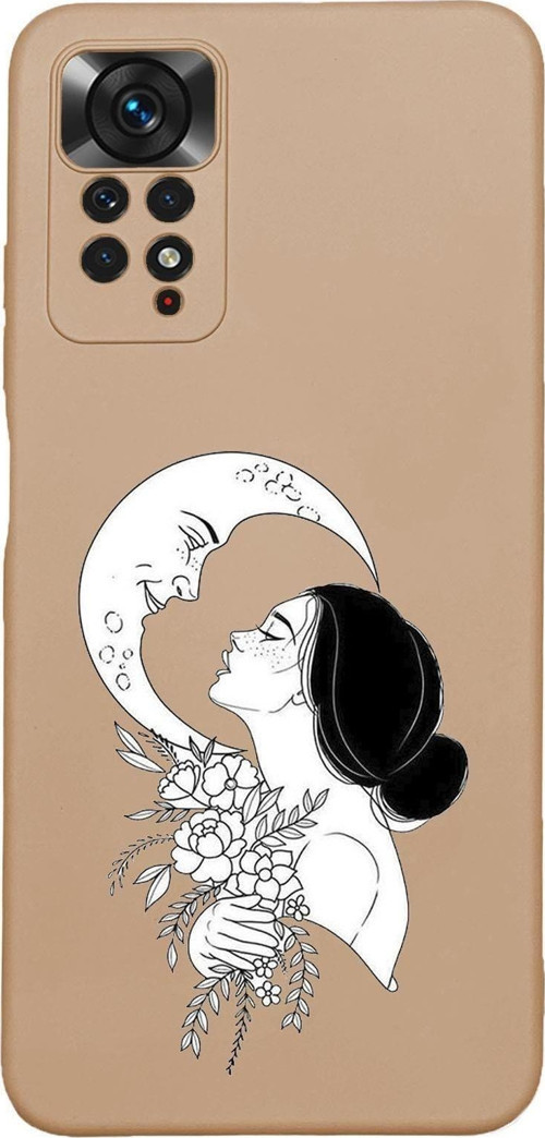 Xiaomi Redmi Note 11 Uyumlu Moon And Women Desenli Premium Silikonlu Lansman Telefon Kılıfı