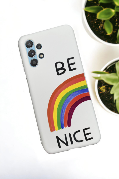 Samsung Galaxy A13 Uyumlu Be Nice Desenli Premium Silikonlu Lansman Telefon Kılıfı