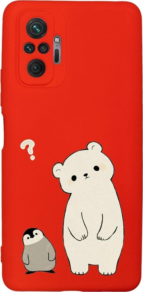 Xiaomi Redmi Note 10 Pro Max Uyumlu Penguen Ayıcık Desenli Premium Silikonlu Lansman Telefon Kılıfı