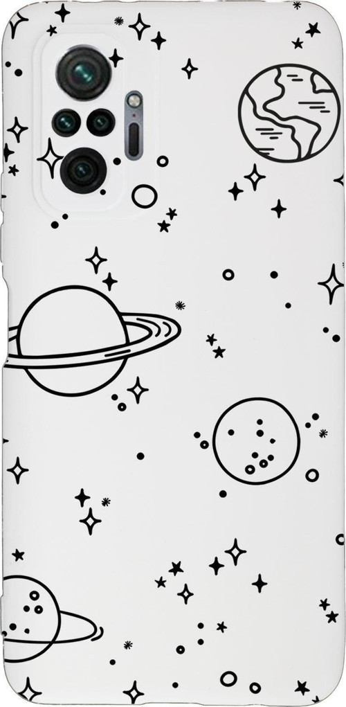 Xiaomi Redmi Note 10 Pro Max Uyumlu Galaxy Desenli Premium Silikonlu Lansman Telefon Kılıfı