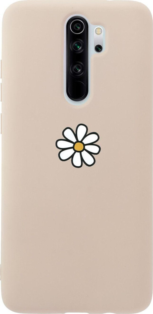Xiaomi Redmi Note 8 Pro Papatya Premium Silikonlu Pembe Telefon Kılıfı