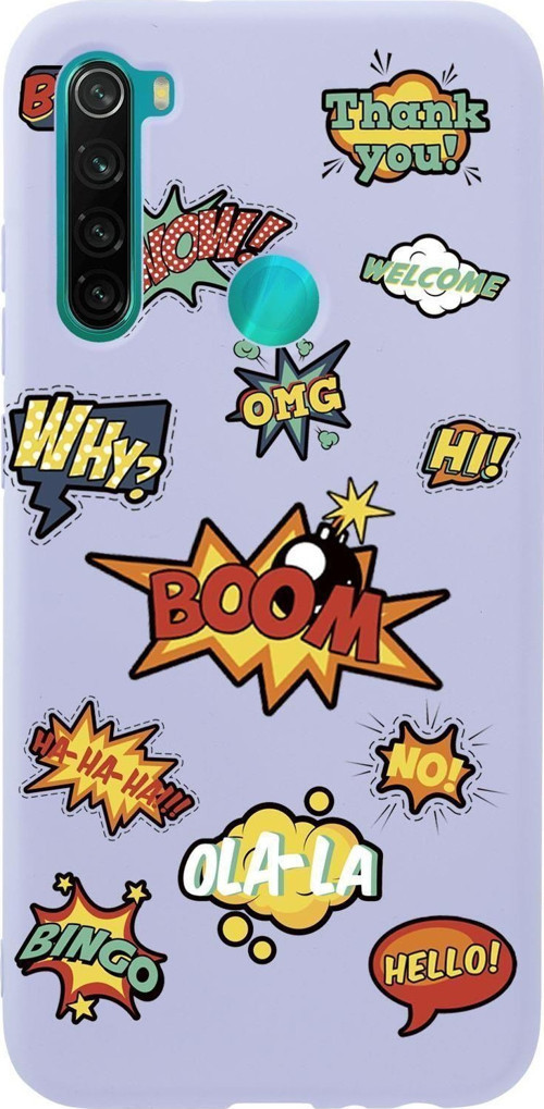 Xiaomi Redmi Note 8 Stickers Desenli Premium Silikonlu Telefon Kılıfı