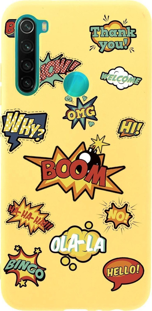 Xiaomi Redmi Note 8 Stickers Desenli Premium Silikonlu Telefon Kılıfı