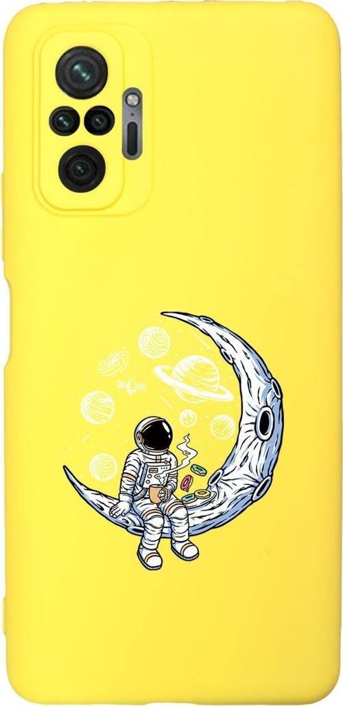 Xiaomi Redmi Note 10 Pro Max Uyumlu Astronot Desenli Premium Silikonlu Lansman Telefon Kılıfı