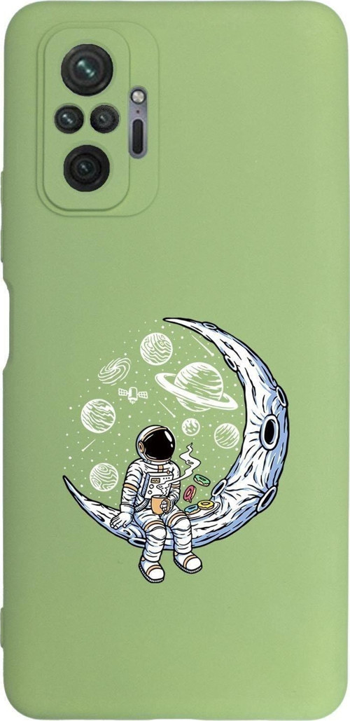 Xiaomi Redmi Note 10 Pro Max Uyumlu Astronot Desenli Premium Silikonlu Lansman Telefon Kılıfı