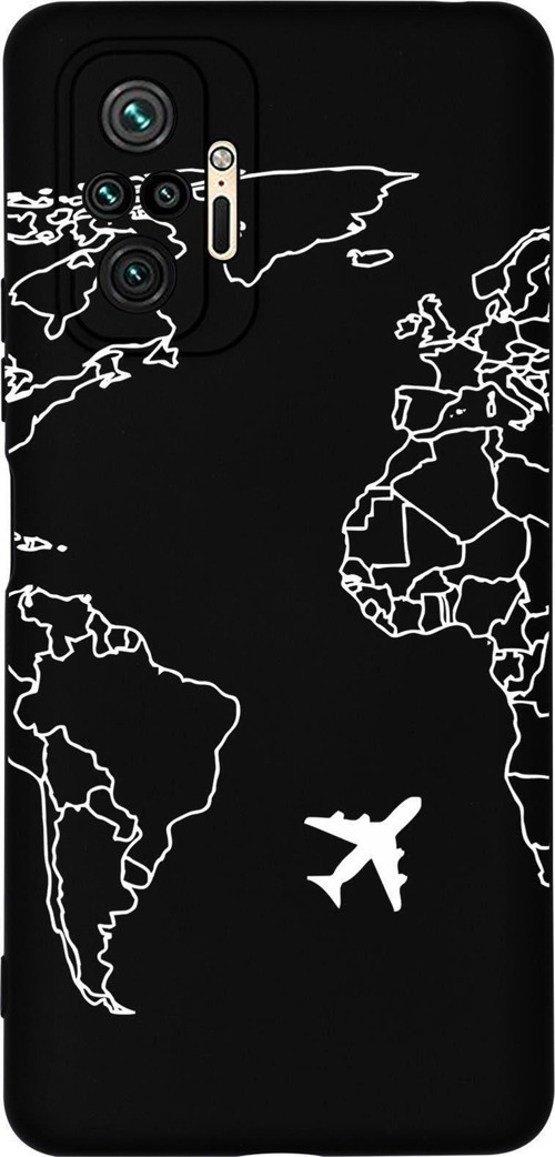 Redmi Note 10 Pro Max Uyumlu World Map Lines Desenli Premium Silikonlu Telefon Kılıfı
