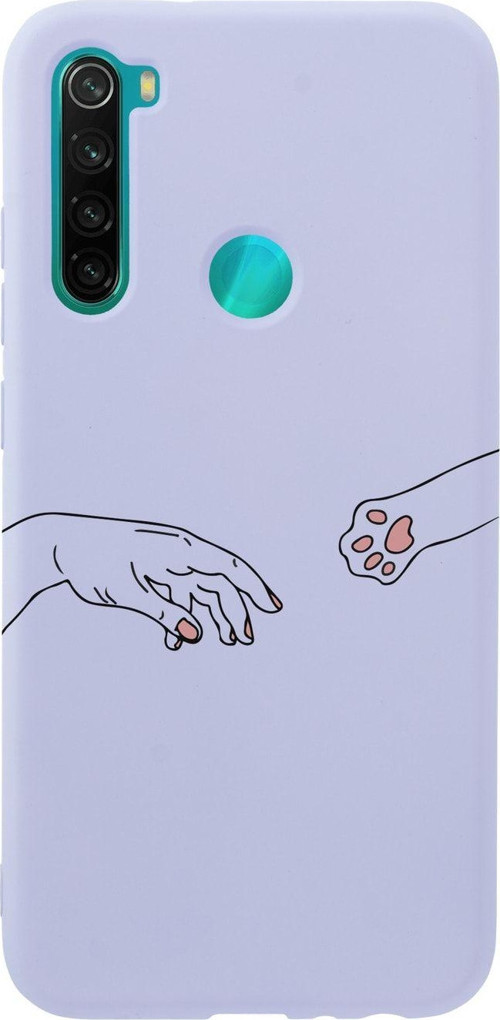 Xiaomi Redmi Note 8 Hand And Paw Premium Silikonlu Lila Telefon Kılıfı