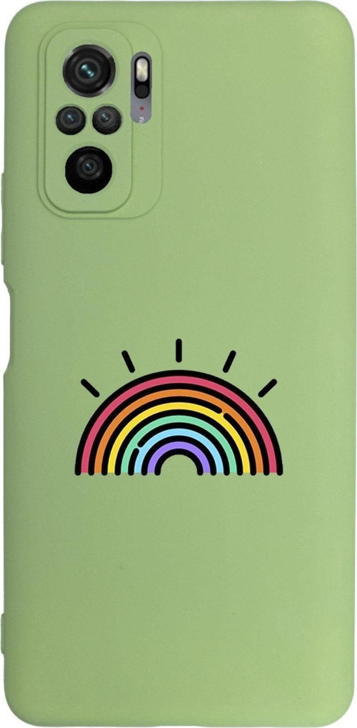 Xiaomi Redmi Note 10 Pro Max Uyumlu Gökkuşağı Desenli Premium Silikonlu Lansman Telefon Kılıfı