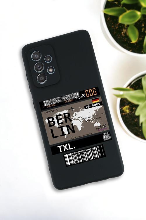 Samsung Galaxy A33 Uyumlu Berlin Ticket Desenli Premium Silikonlu Lansman Telefon Kılıfı