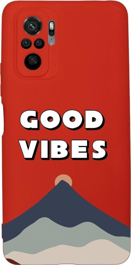 Xiaomi Redmi Note 10 Pro Max Uyumlu Good Vibes Desenli Premium Silikonlu Lansman Telefon Kılıfı