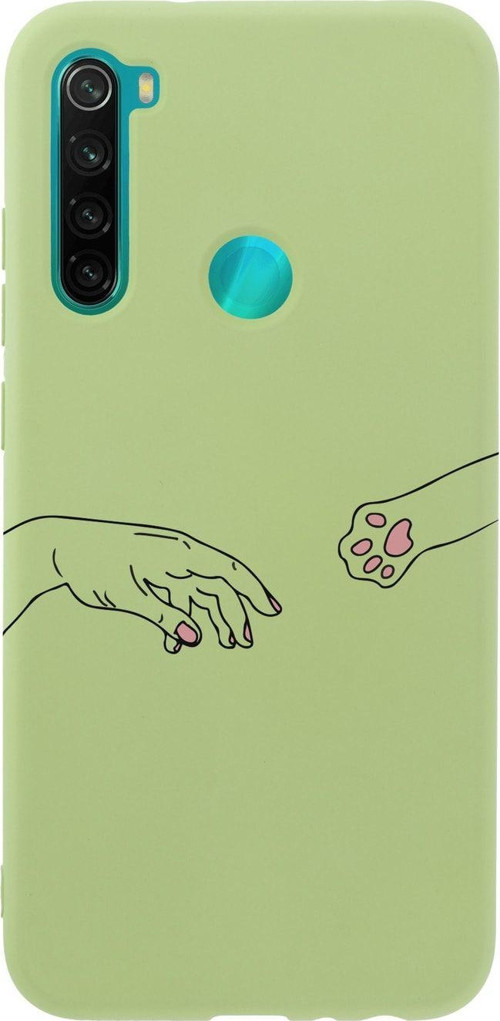 Xiaomi Redmi Note 8 Hand And Paw Premium Silikonlu Yeşil Telefon Kılıfı