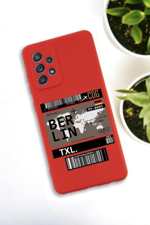 Samsung Galaxy A33 Uyumlu Berlin Ticket Desenli Premium Silikonlu Lansman Telefon Kılıfı