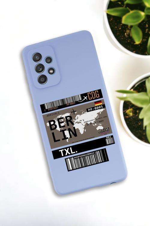 Samsung Galaxy A33 Uyumlu Berlin Ticket Desenli Premium Silikonlu Lansman Telefon Kılıfı