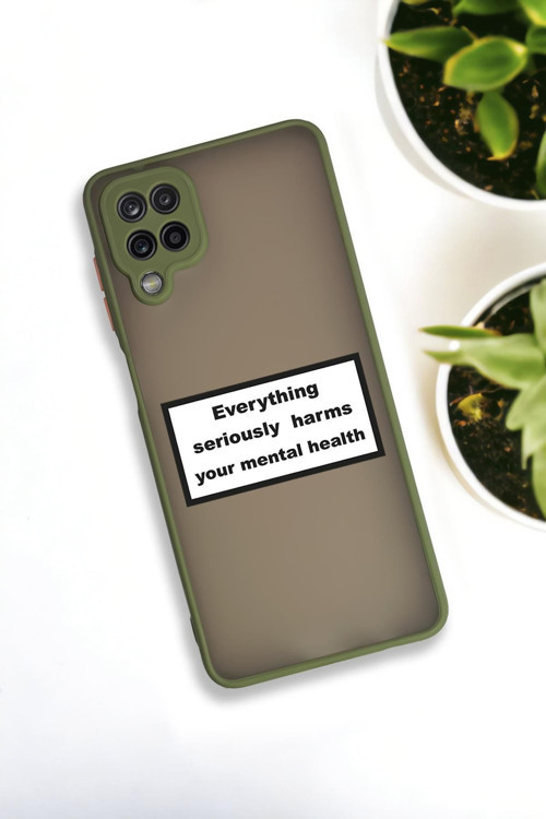 Samsung Galaxy A12 Uyumlu Everything Desenli Buzlu Şeffaf Lüx Telefon Kılıfı