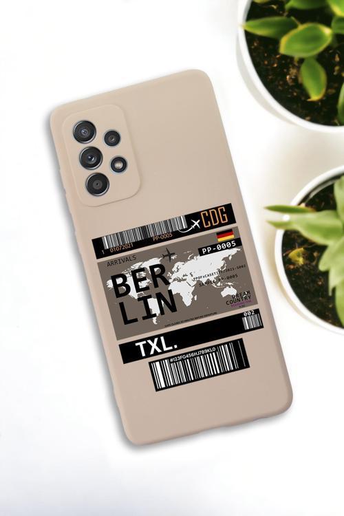 Samsung Galaxy A33 Uyumlu Berlin Ticket Desenli Premium Silikonlu Lansman Telefon Kılıfı