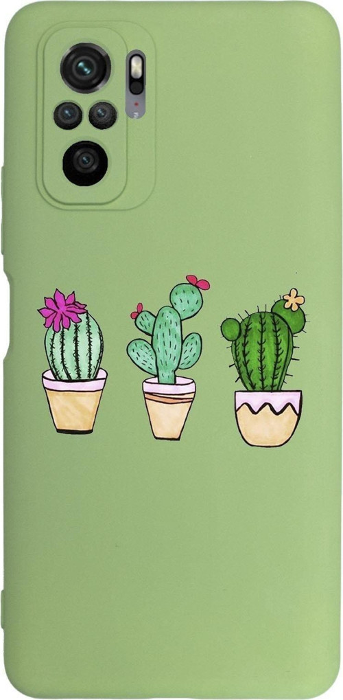 Xiaomi Redmi Note 10 Pro Max Uyumlu Üçlü Kaktüs Desenli Premium Silikonlu Lansman Telefon Kılıfı