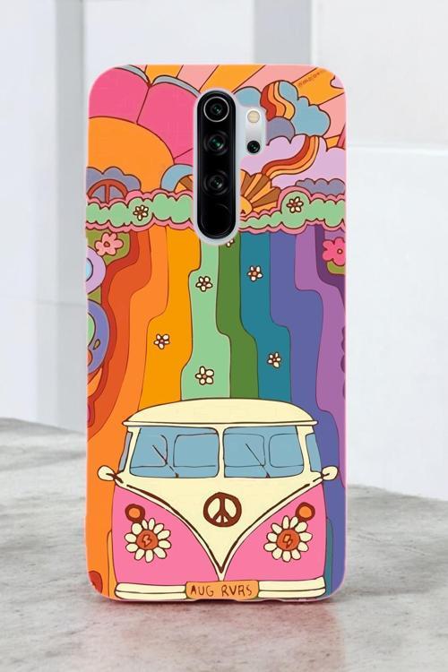 Xiaomi Redmi Note 8 Pro Uyumlu Sevimli Karavan Desenli Premium Silikonlu Lansman Telefon Kılıfı