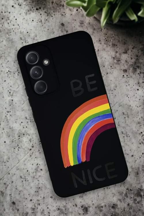Samsung Galaxy A34 Uyumlu Be Nice Desenli Premium Silikonlu Lansman Telefon Kılıfı