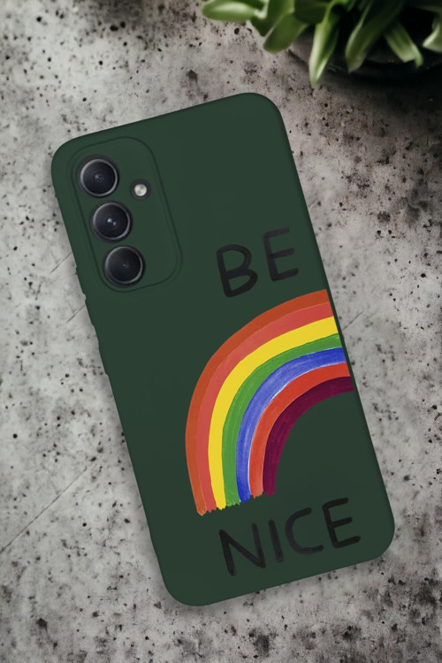 Samsung Galaxy A34 Uyumlu Be Nice Desenli Premium Silikonlu Lansman Telefon Kılıfı