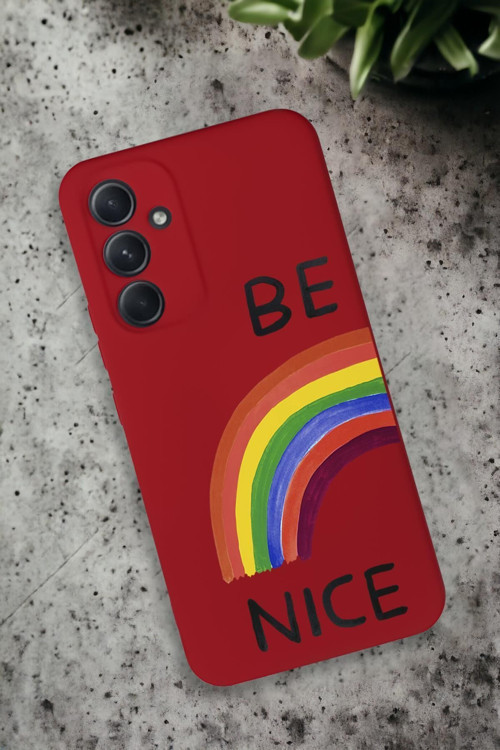 Samsung Galaxy A34 Uyumlu Be Nice Desenli Premium Silikonlu Lansman Telefon Kılıfı