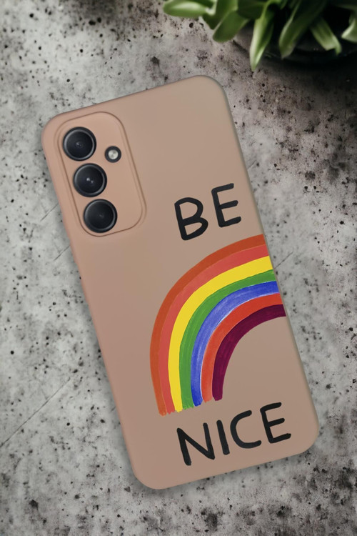 Samsung Galaxy A34 Uyumlu Be Nice Desenli Premium Silikonlu Lansman Telefon Kılıfı