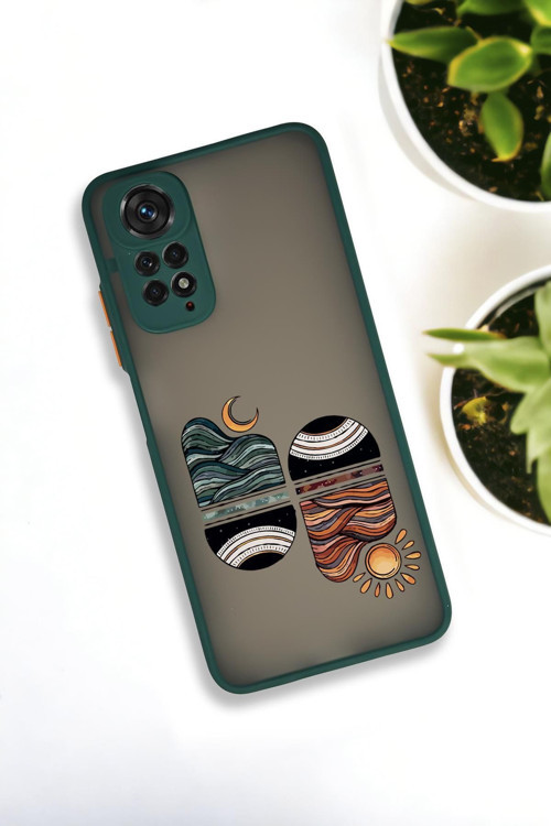 Xiaomi Redmi Note 11 Uyumlu Sunset Wave Desenli Buzlu Şeffaf Lüx Telefon Kılıfı