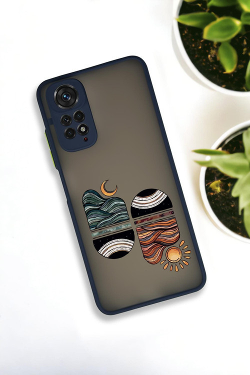 Xiaomi Redmi Note 11 Uyumlu Sunset Wave Desenli Buzlu Şeffaf Lüx Telefon Kılıfı