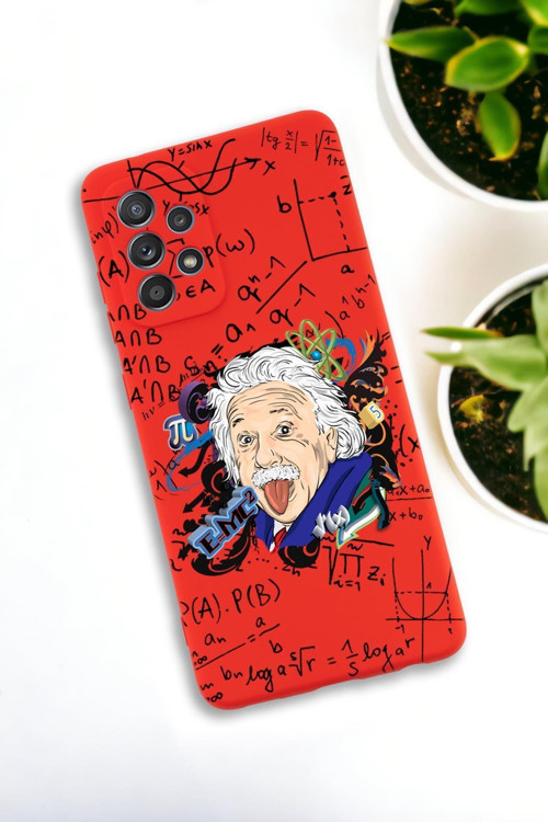 Samsung Galaxy A33 Uyumlu Einstein Desenli Premium Silikonlu Lansman Telefon Kılıfı
