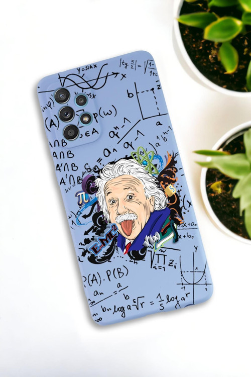 Samsung Galaxy A33 Uyumlu Einstein Desenli Premium Silikonlu Lansman Telefon Kılıfı