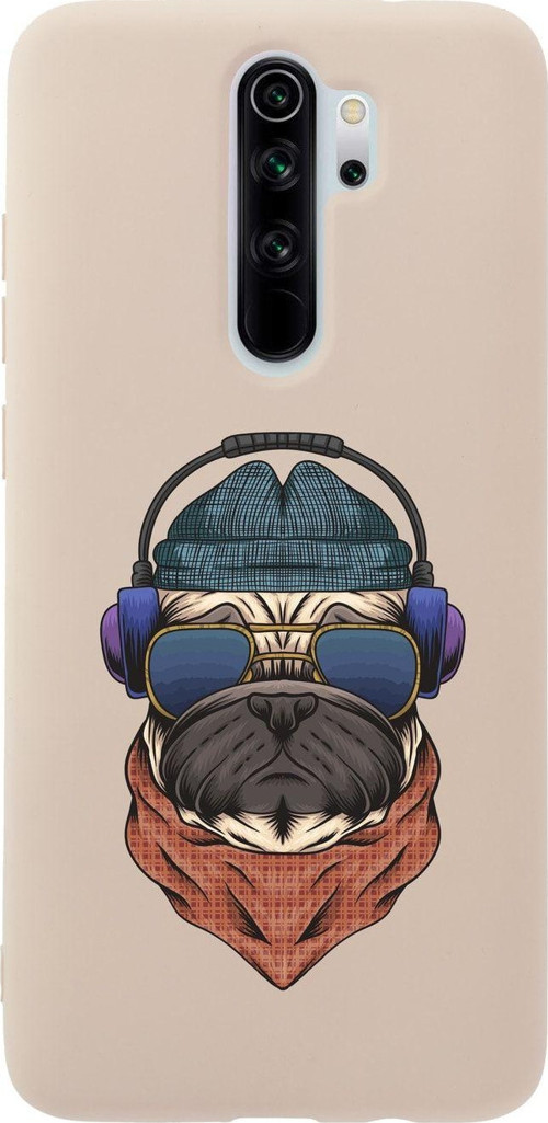Xiaomi Redmi Note 8 Pro Pug Premium Silikonlu Pembe Telefon Kılıfı