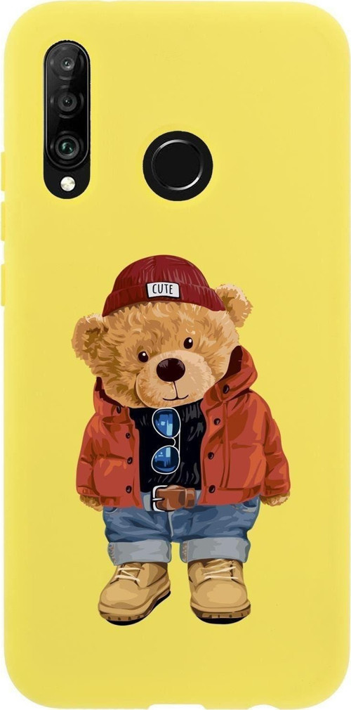 Huawei P30 Lite Teddy Bear Premium Silikonlu Telefon Kılıfı