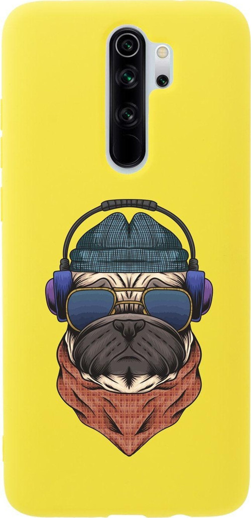 Xiaomi Redmi Note 8 Pro Pug Premium Silikonlu Sarı Telefon Kılıfı