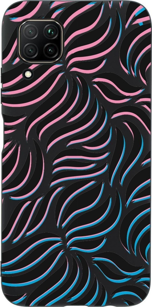 Huawei P40 Lite Uyumlu Color Wave Desenli Premium Silikonlu Telefon Kılıfı