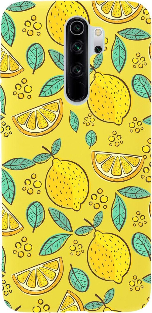 Xiaomi Redmi Note 8 Pro Limon Desenli Premium Silikonlu Sarı Telefon Kılıfı