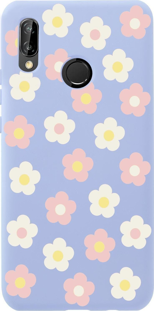 Huawei P20 Lite Uyumlu Minik Çiçekler Desenli Premium Silikonlu Telefon Kılıfı