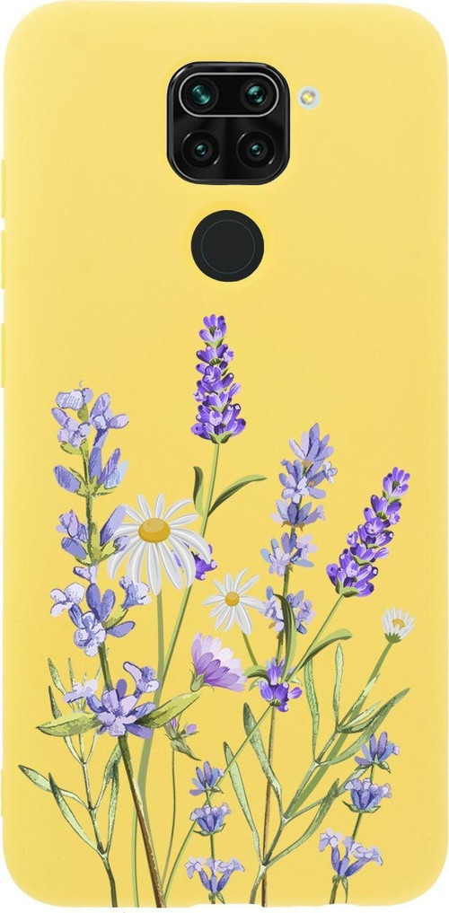 Xiaomi Redmi Note 9 Lavender Premium Silikonlu Sarı Telefon Kılıfı