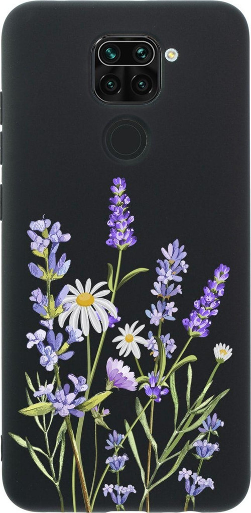 Xiaomi Redmi Note 9 Lavender Premium Silikonlu Siyah Telefon Kılıfı