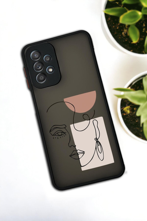 Samsung Galaxy A23 Uyumlu Women Art Desenli Buzlu Şeffaf Lüx Telefon Kılıfı