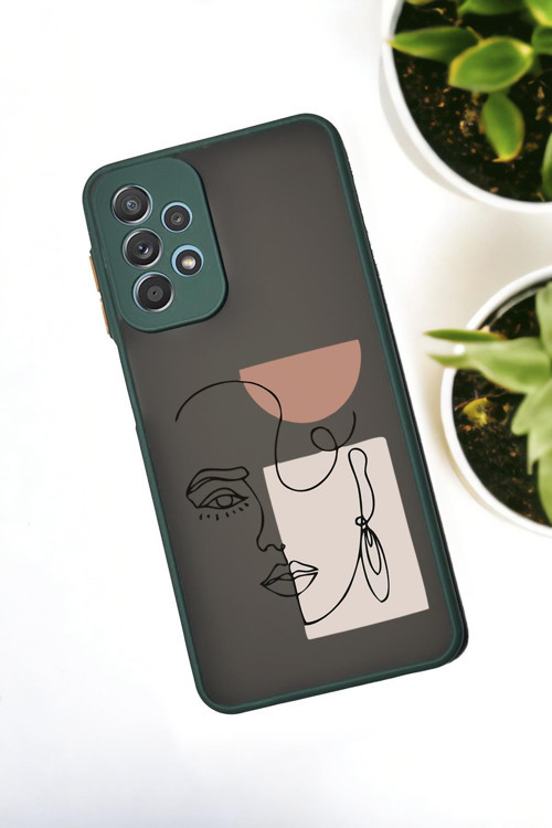 Samsung Galaxy A23 Uyumlu Women Art Desenli Buzlu Şeffaf Lüx Telefon Kılıfı