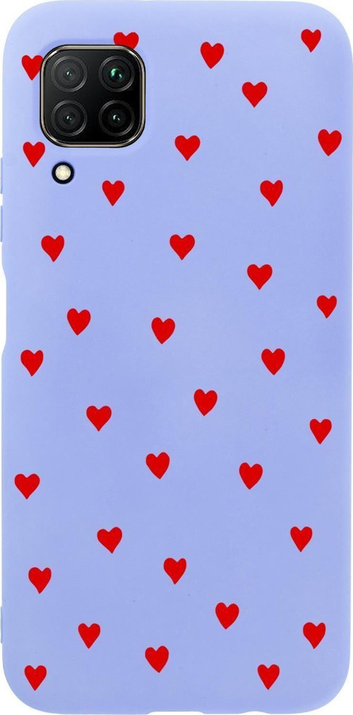 Huawei P40 Lite Uyumlu Sevimli Kalpler Desenli Premium Silikonlu Telefon Kılıfı