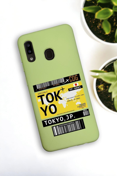 Samsung Galaxy A30 Uyumlu Tokyo Ticket Desenli Premium Silikonlu Lansman Telefon Kılıfı