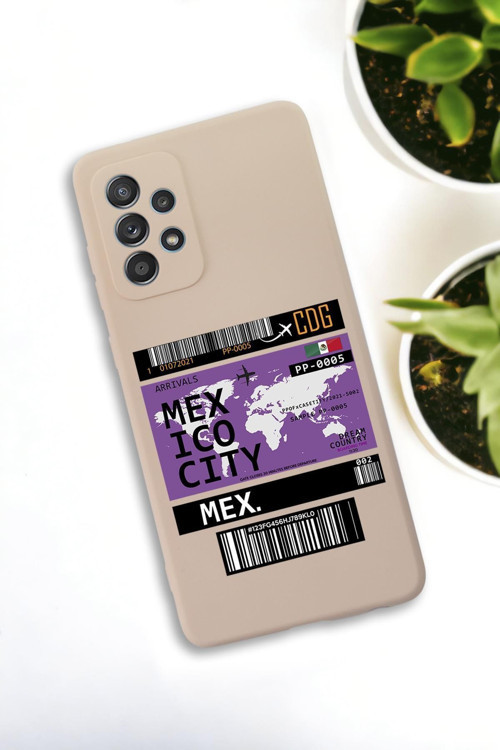 Samsung Galaxy A33 Uyumlu Mexico Ticket Desenli Premium Silikonlu Lansman Telefon Kılıfı