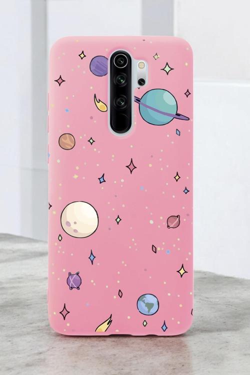 Xiaomi Redmi Note 8 Pro Uyumlu Gezegenler Desenli Premium Silikonlu Lansman Telefon Kılıfı