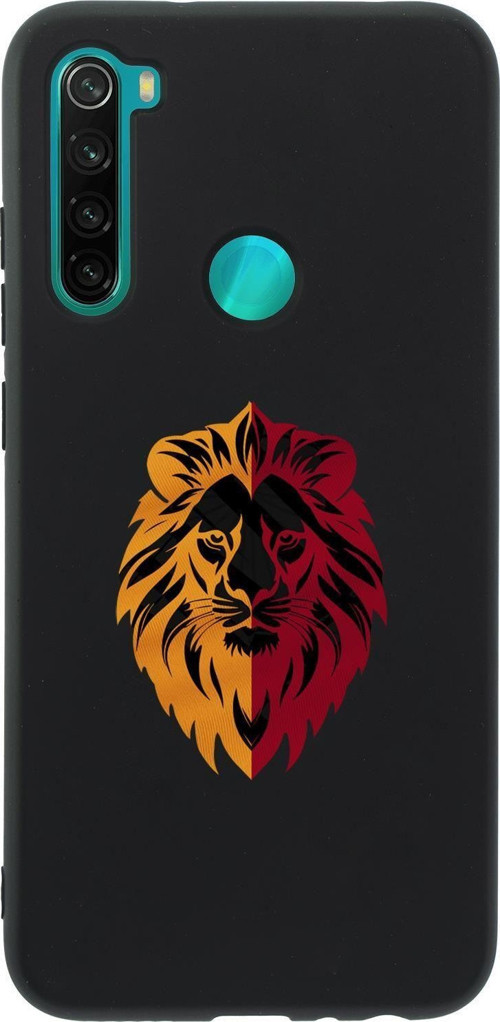 Xiaomi Redmi Note 8 Uyumlu Sarı Kırmızı Aslan Desenli Premium Silikonlu Telefon Kılıfı