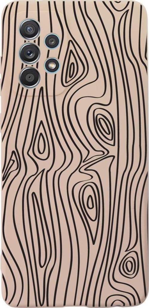 Samsung Galaxy A13 Uyumlu Wooden Desenli Premium Silikonlu Lansman Telefon Kılıfı